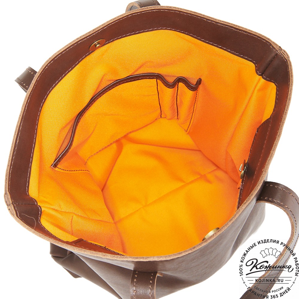 Женская кожаная сумка "Монреаль Нью" (коричневая гладкая кожа)